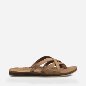 Teva Olowahu Leather - Dámske Sandále - Svetlo Hnede